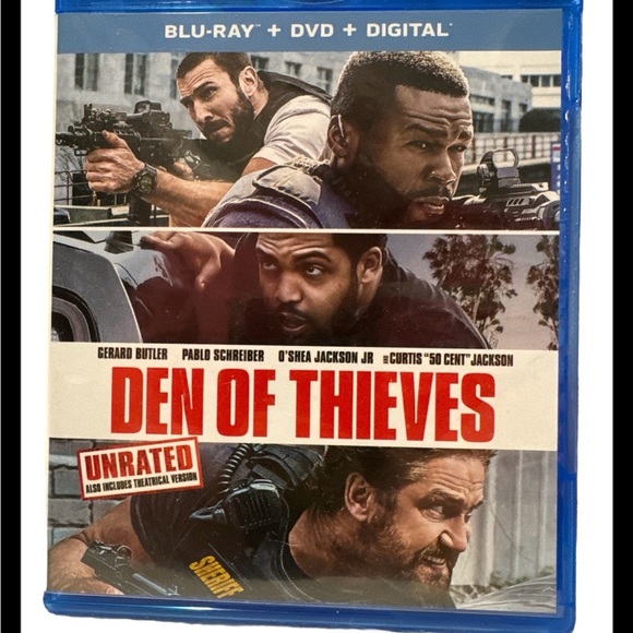🔥 7 MOVIES/$50 🔥 Den of Thieves Blu-ray and DVD | Unrated + Theatrical Version - Picture 1 of 4